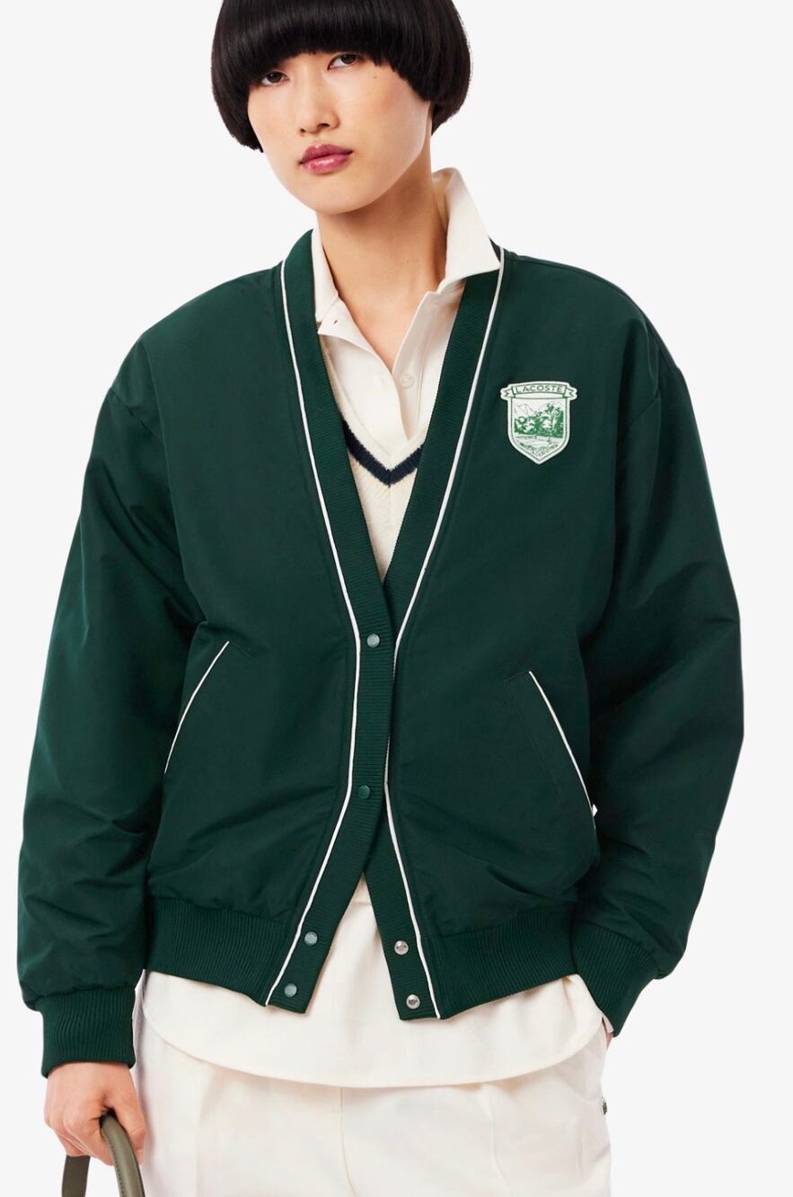 Lacoste Women's Oversized Padded Nylon Cardigan